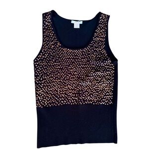 Vintage Zoe Ltd. sequin black sweater vest - size Medium